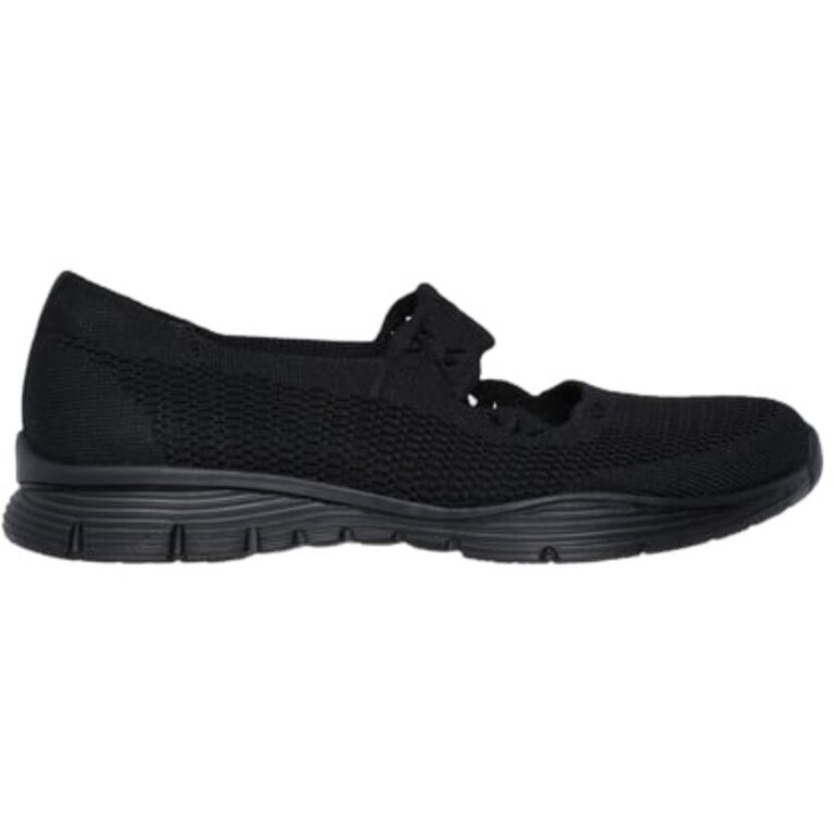 Merceditas Cómodas Elastic cuña Mujer Skechers modelo 159078 en color full black