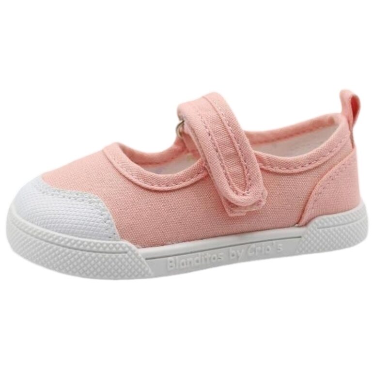 Merceditas de lona respetuosas Blanditos by Crios modelo FRESA en color rosa