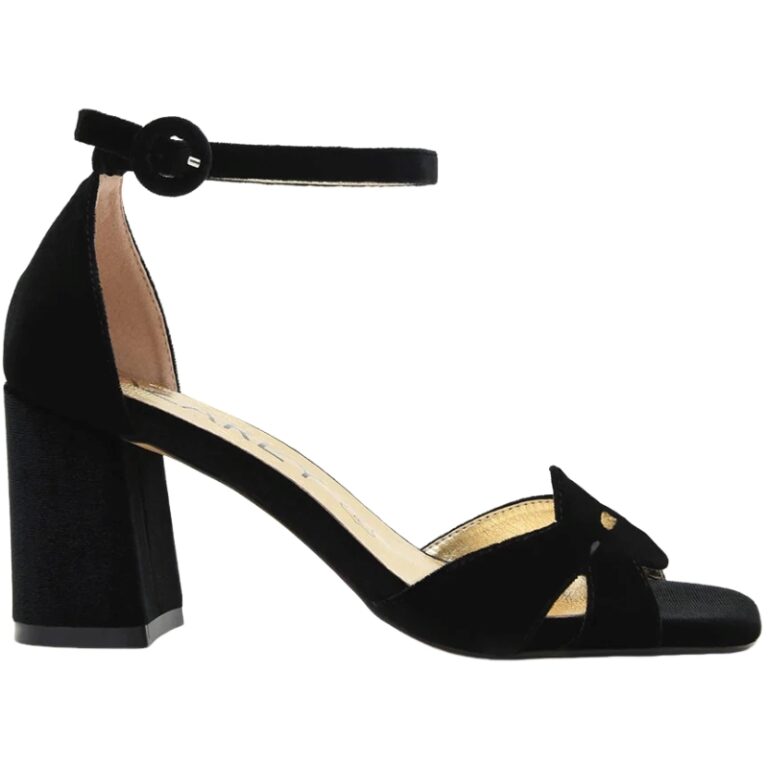 Sandalia Tacón de Terciopelo Azarey modelo 459K613 en color negro
