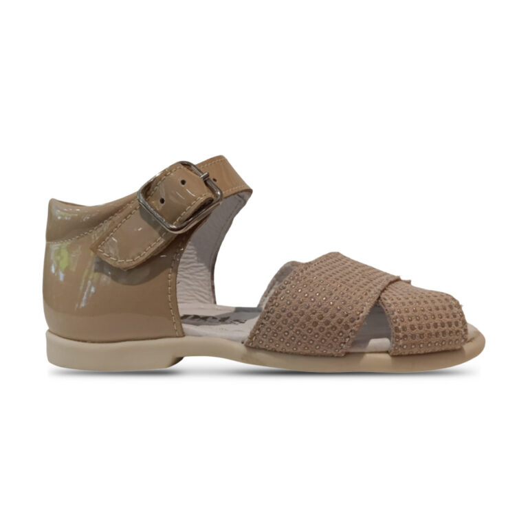 Sandalias de Piel Charol Beige para bebé Puppets modelo G-17053 en color beige