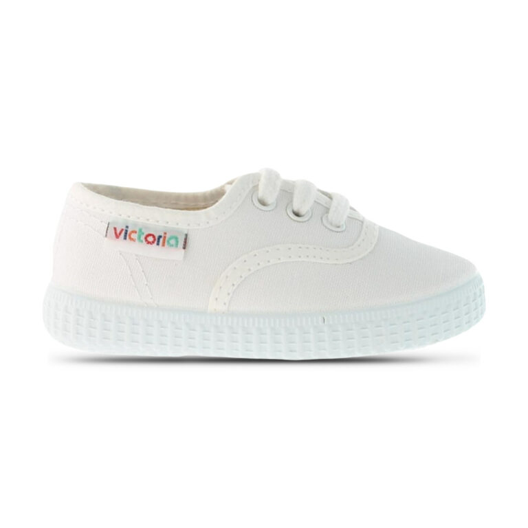 Zapatilla Inglesa Lona de Cordones Victoria modelo 106613 en color blanco