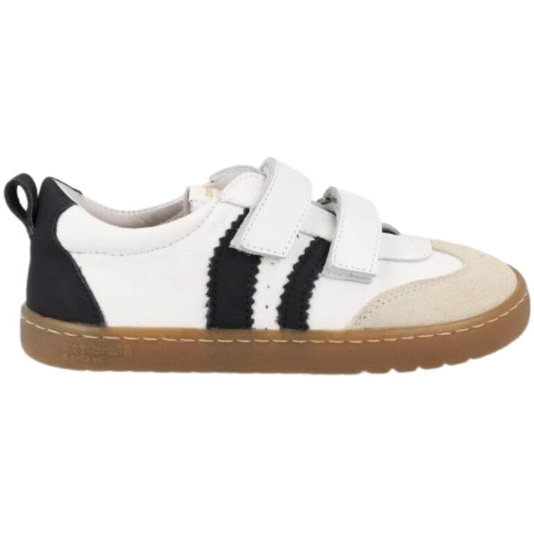 Zapatillas Barefoot de Piel Delfin Blanditos modelo DELFIN en color blanco/negro