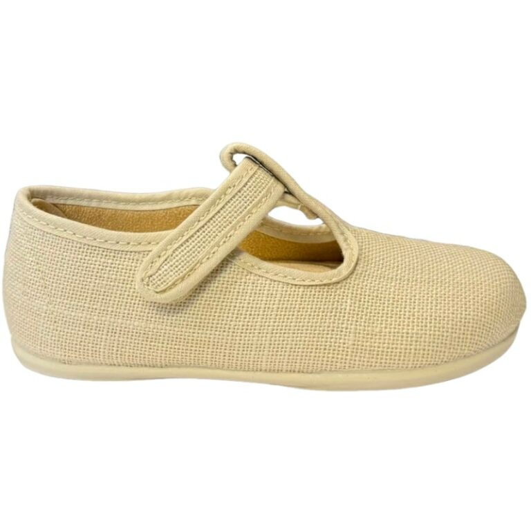 Zapatillas Pepitos de Algodón Barefoot De Pablos modelo 5008 en color crudo
