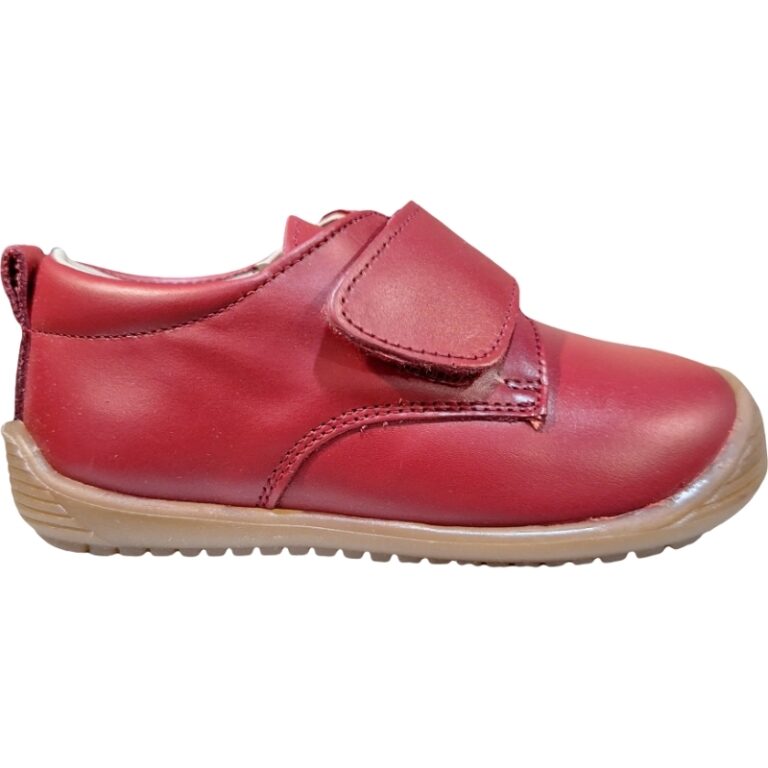 Zapatito Velcro Respetuoso Colegial Piel modelo MP-1009 en color rojo