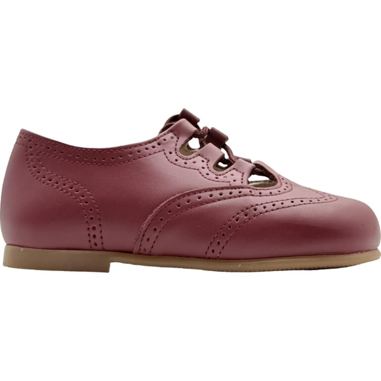 Zapato Inglesito Sin Lengüeta Piel De Pablos modelo MP-1019 en color rioja