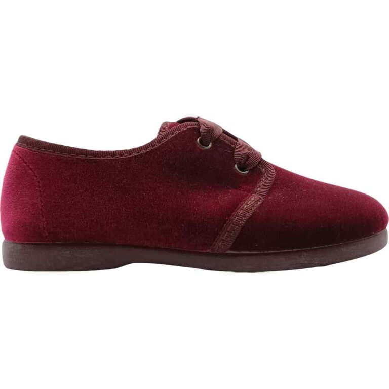 Zapato blucher terciopelo Tokolate modelo 1133-03 en color burdeos