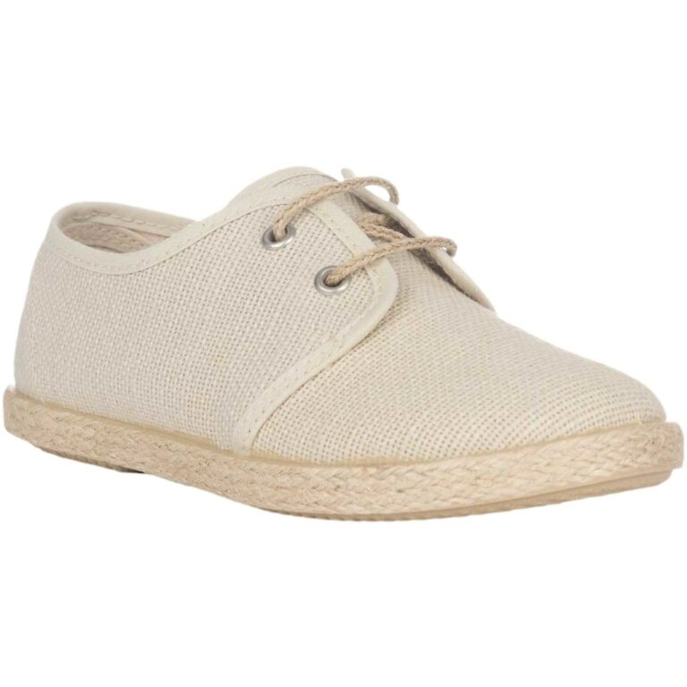Zapato de lino con suela de yute De Pablos modelo 2133 en color hielo