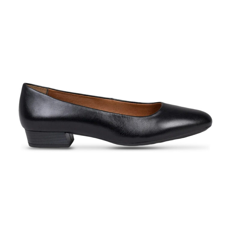 Zapatos de Piel de tacón bajo para Mujer miMao modelo 24520 en color negro