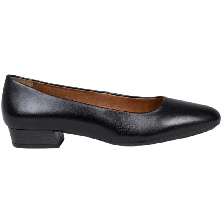 Zapatos de Piel de tacón bajo para Mujer miMao modelo 24520 en color negro