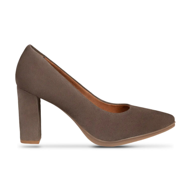 Zapatos de ante con tacón alto para mujer miMao modelo 24509 en color marron